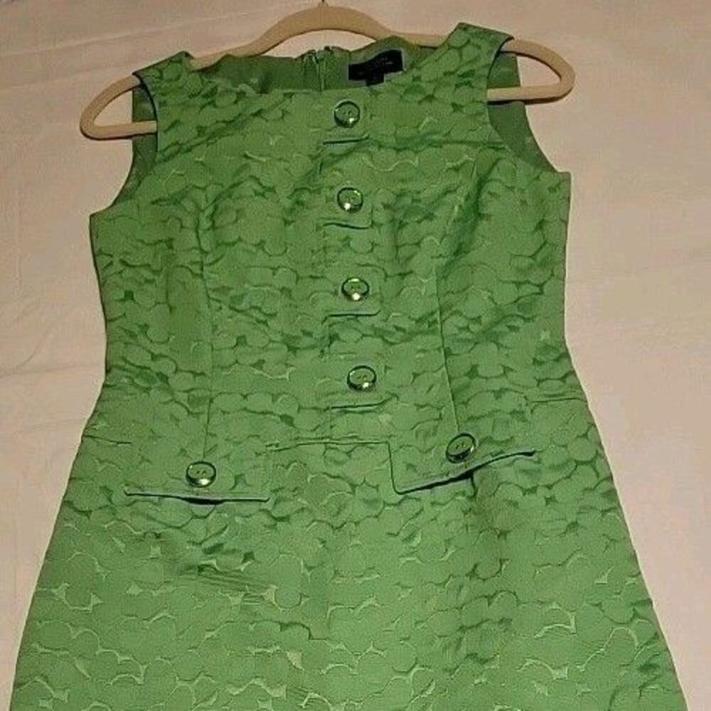 Tahari Arthur S. Levine Women's Green Lime Sleveless Lined Dress Size 2 - Picture 2 of 14